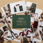 A collection of over 100 visual Christmas assets featuring holiday product photography, cozy gift scenes, and festive décor. Ideal for Christmas storytelling and holiday brand campaigns.