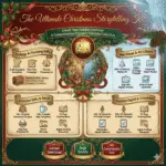 A detailed Christmas storytelling kit featuring strategy tools, vast visual libraries, crafting assets, printable designs, and festive digital resources for professional holiday marketing.