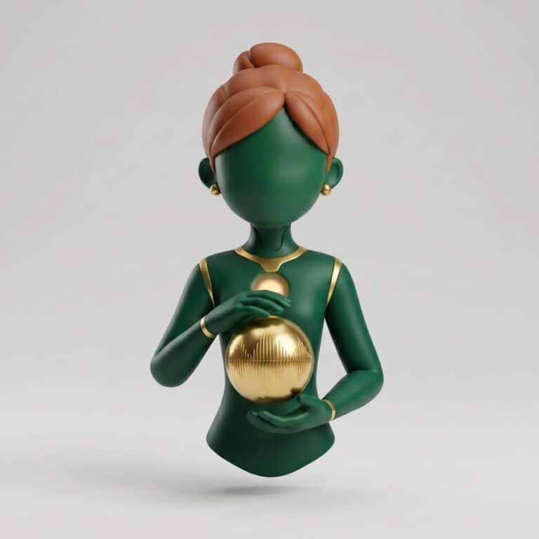 A premium 3D category icon for 'AI Assistants' centered on a minimal, soft-touch background. The central figure is a refined, translucent humanoid apprentice mascot with a fluid, frosted-glass texture, depicted in a helpful, approachable posture. The mascot is gently cradling a glowing gold 'Voice Print' orb that radiates thin, organic connectivity lines. Luxurious minimal styling with a mix of frosted glass and polished gold accents. Soft studio lighting, elegant shadows, and a warm neutral palette to ensure a 'humanized' feel rather than a robotic aesthetic.