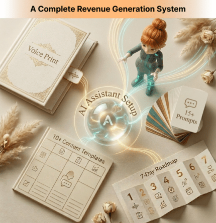 Visual representation of an AI personal assistant system including voice print builder prompts templates and 7 day activation plan working together to support Mother’s Day marketing campaigns